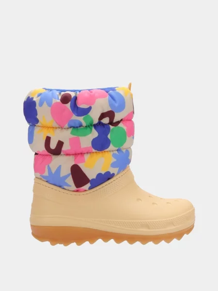 Детские дутики Crocs бежевые