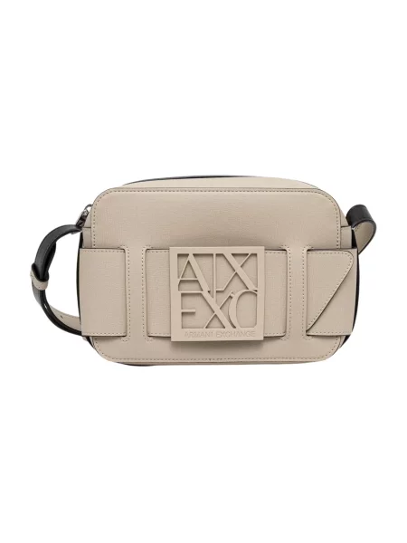 Armani Exchange torebka crossbody z imitacji skóry beżowa