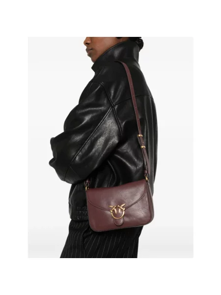 Pinko torebka crossbody skórzana czerwona