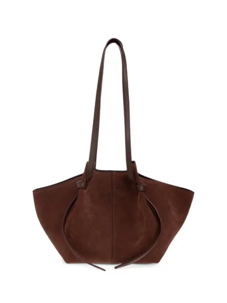 Geantă shopper Yuzefi din piele de căprioară maro