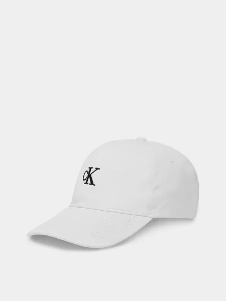 Calvin Klein MONOGRAM EMBROIDERY BASEBALL C Кепка білий