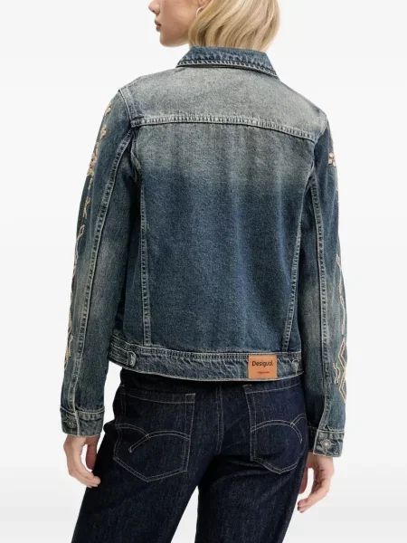 Geacă de blugi Desigual cu broderie albastru