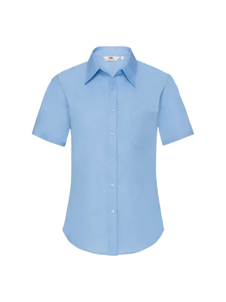 Kratek srajca Fruit Of The Loom poplin modra