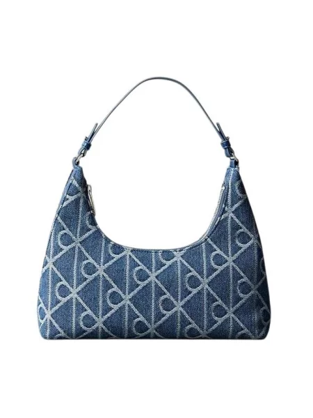 Calvin Klein Geantă de umăr denim / alb albastru