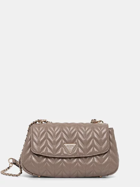 Guess torebka bagietka z imitacji skóry CHERYL brązowa