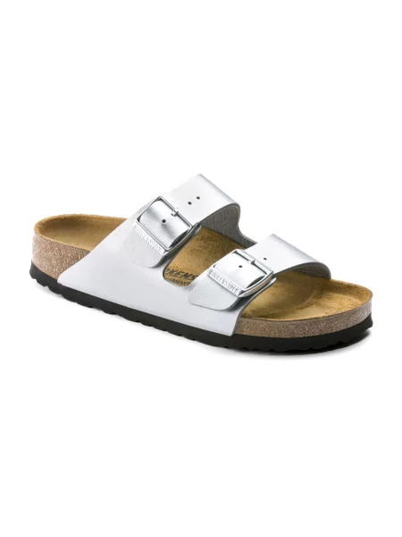 Birkenstock Arizona BF Silver Regular Fit Kobiety Sandały Birkenstock Size: 9 biały