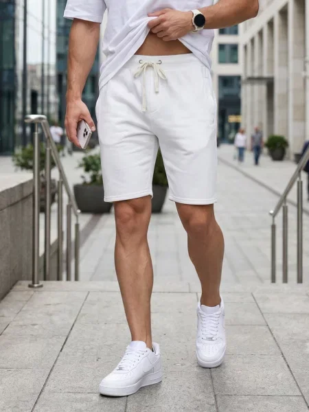 Pantaloni scurți de sport Dstreet alb