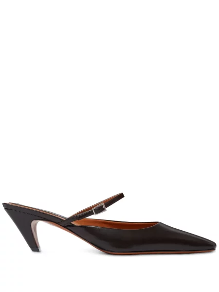 Papuci tip mules Stella Mccartney cu vârf pătrat negru