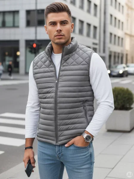 Kamizelka pikowana ciemnoszara Dstreet