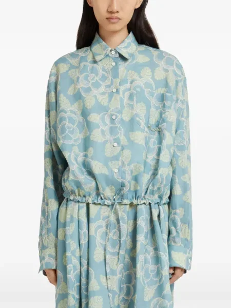 Cămașă Marni cu model floral albastru