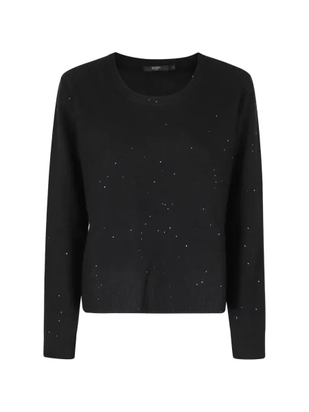 Pulover Seventy cu paiete din cașmir negru