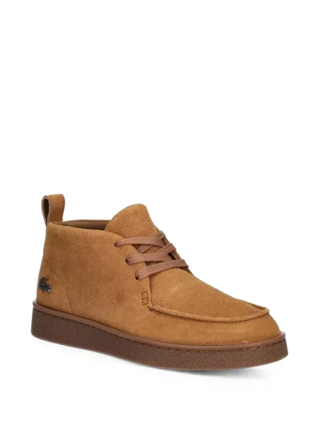 Sneakerși Lacoste din piele de căprioară maro