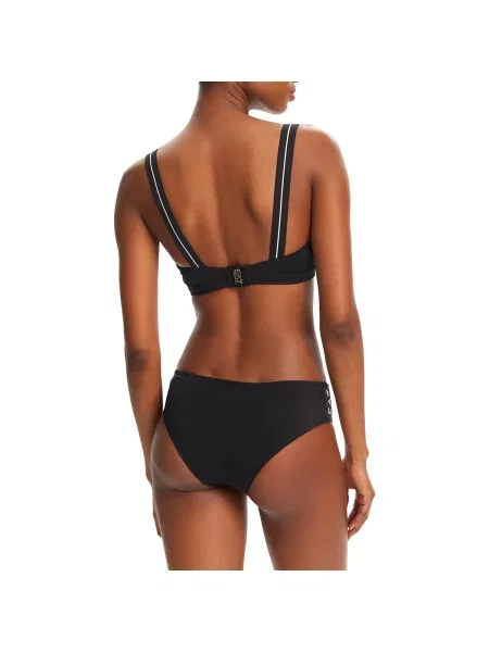 Női kétrészes fürdőruha Emporio Armani Logo Tape Bikini felső fekete. Méret: XS fekete