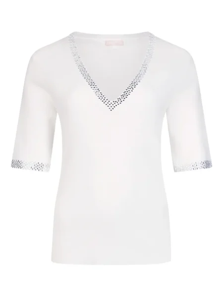Tricou Liu Jo cu decolteu în V alb
