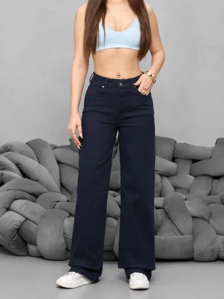 Talie pantaloni Dewberry cu talie înaltă albastru