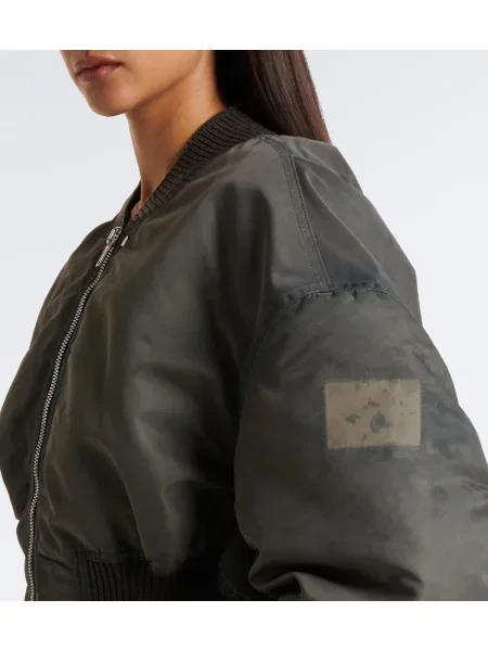 Decupat geacă bomber Rick Owens din satin gri