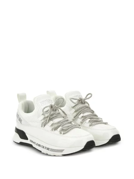 Sneakerși Versace Jeans Couture cu șireturi plasă alb