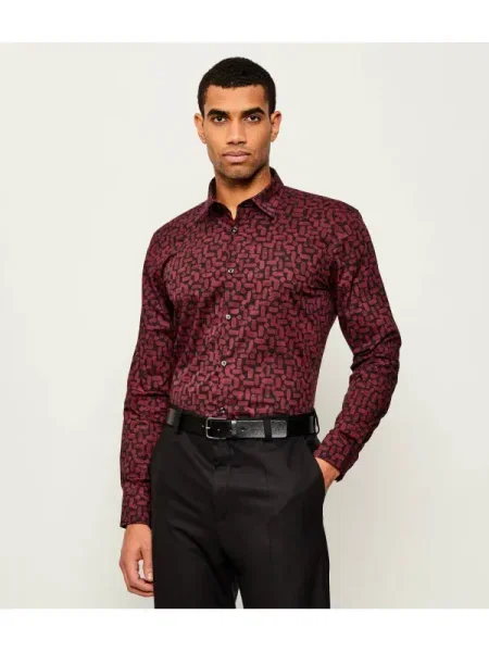 HUGO Cămașă Ermo bordo
