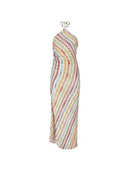 Rochie Missoni cu gât halter de costum alb