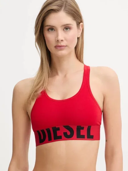 Diesel Sportovní podprsenka UFSB-COTTON-RACE-BRALETTE červená