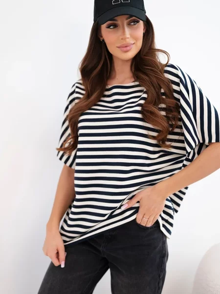 Bluză Kesi Włoski cu mâneci scurte scurtă negru