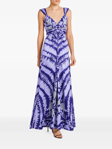 Rochie maxi Temperley London cu model floral cu imagine violet