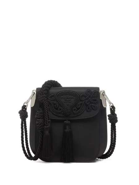 Geantă Prada cu broderie negru