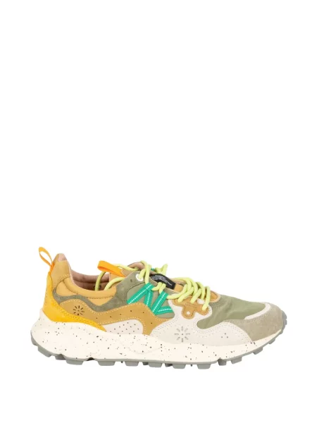 Sneakerși Flower Mountain cu model floral cu aplicații galben