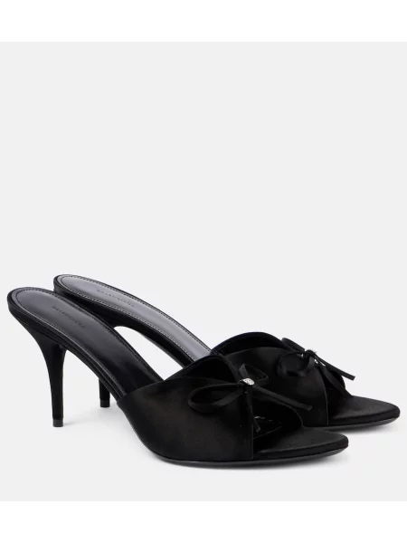 Sandale Balenciaga cu funde din satin negru