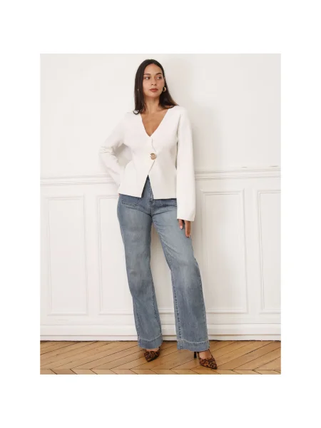 Pulover La Modeuse alb