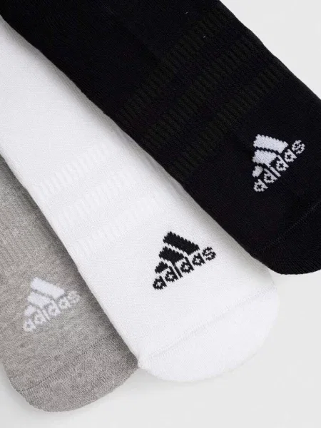 Krótkie skarpety z nadrukiem z logo w zestawie 3 szt. Adidas białe
