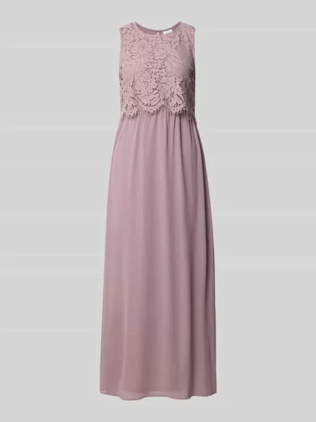 Sukienka wieczorowa z koronką i okrągłym dekoltem model MILINA LACE' Vila