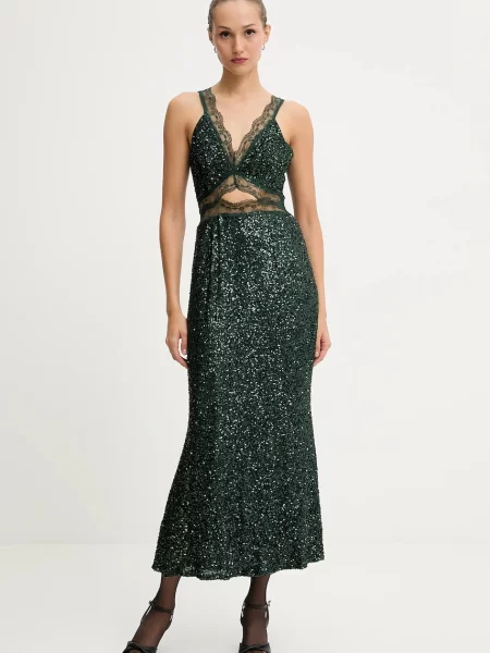 Never Fully Dressed rochie maxi mulată verde