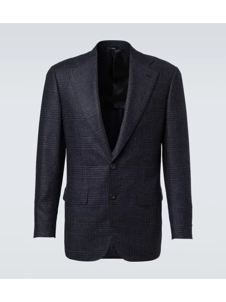 Sacou Thom Sweeney de lână în carouri albastru