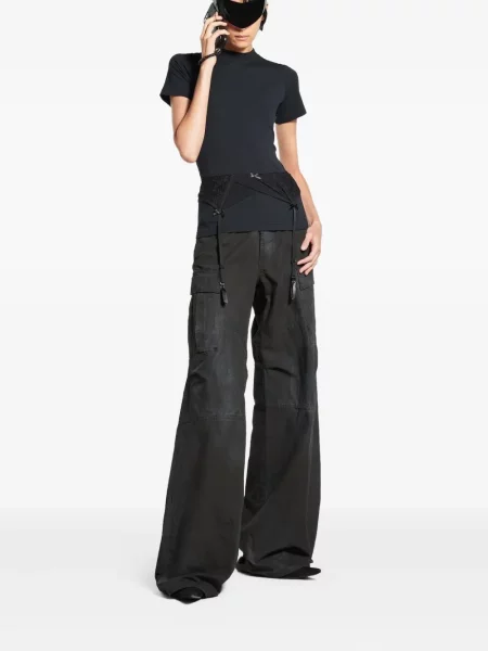 Top Balenciaga din dantelă negru