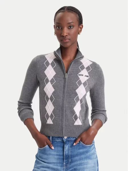 Guess Jeans Pletena jopica siva