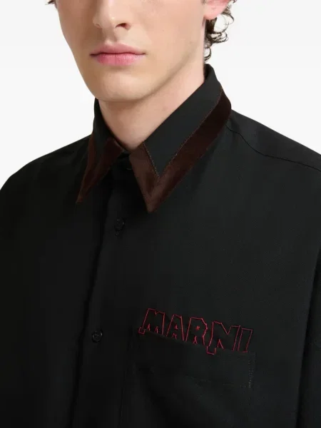 Cămașă Marni de catifea negru