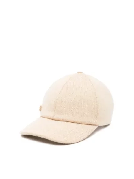 Czapka z daszkiem Gucci wełniana z logo beżowa