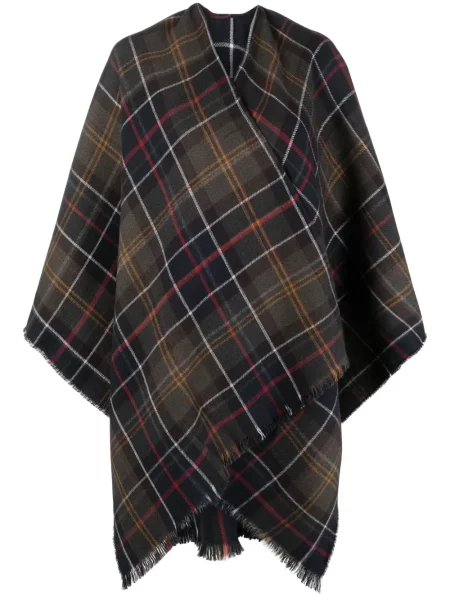 Poncho Barbour în carouri verde