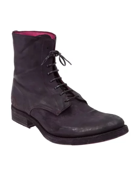 Botine L'eclaireur Made By cu șireturi zdrențuiți din dantelă violet