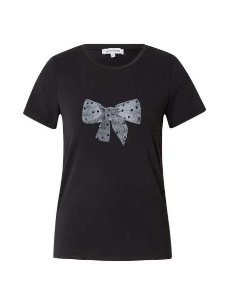 MORE & MORE Tricou gri deschis negru