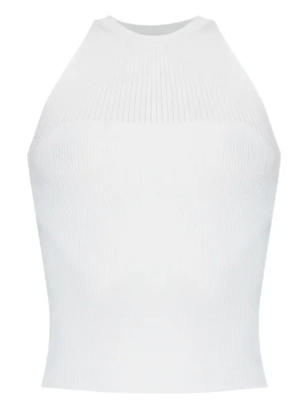 Top Max Mara cu gât halter alb