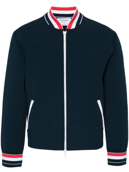 Geacă bomber Thom Browne cu dungi albastru