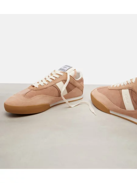 Sneakerși Chloé din piele de căprioară roz