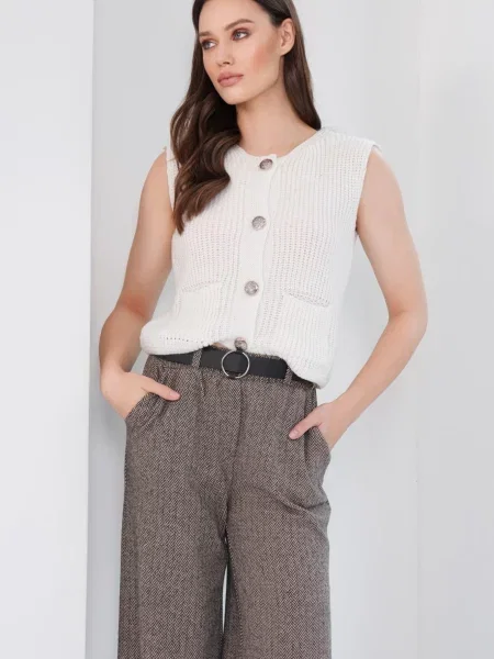 Trend Alaçatı Stili Vestă tricotată bej