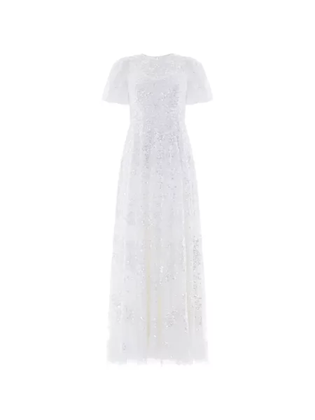 Rochie Needle & Thread cu paiete alb