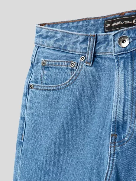 Szorty jeansowe z detalami z logo model ‘SATURN’ Quiksilver niebieskie
