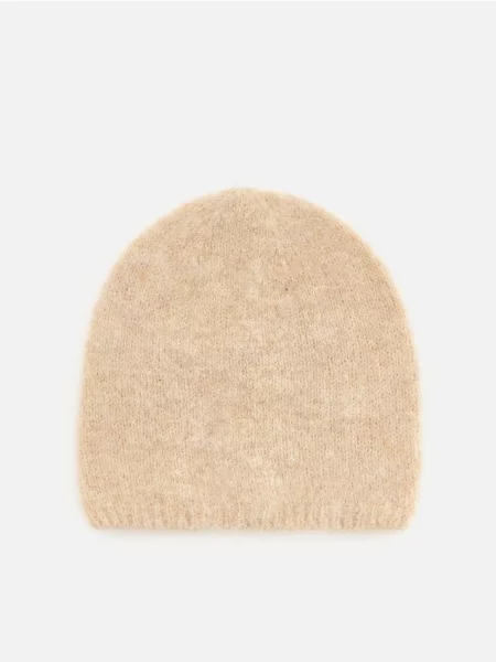 Reserved Căciulă beanie cu adaos de lână galben-pal galben