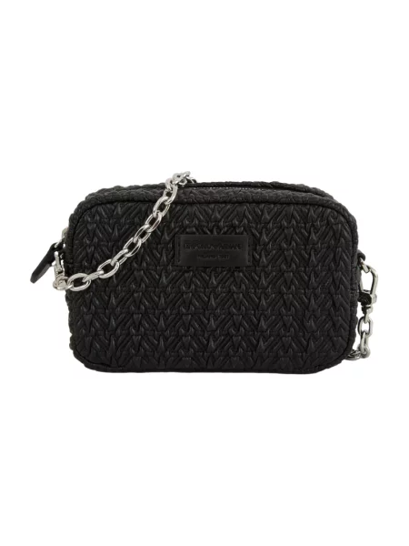 Lniana torebka Emporio Armani czarna