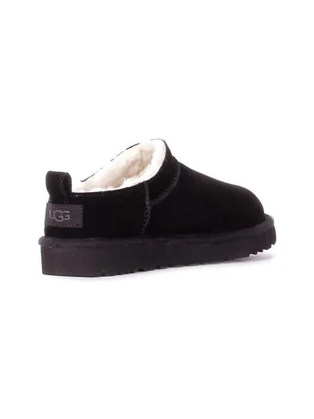 UGG De piele mules încălțăminte W CLASSIC MICRO cu adaos de lână negru